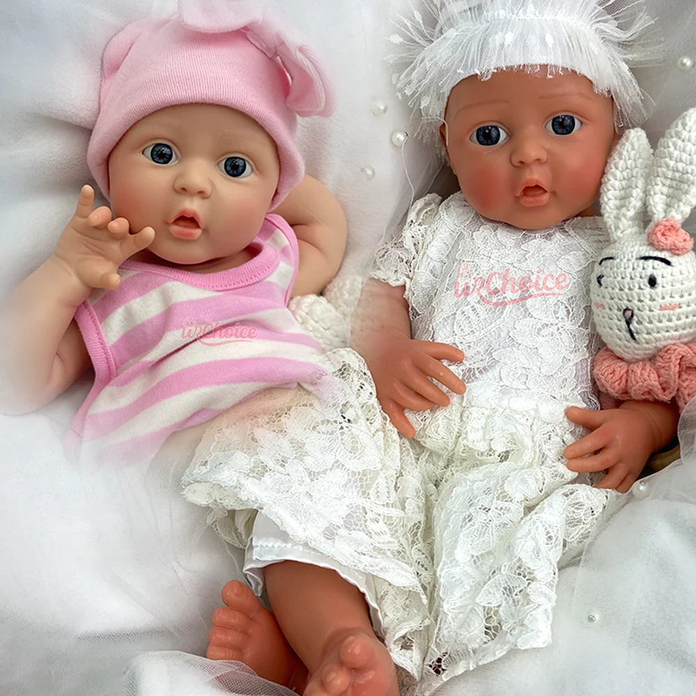17" Full Body Silicone Reborn Baby Doll Blue Eyes Reborn Doll Washable Realistic Newborn For Collectors Display Photography Prop