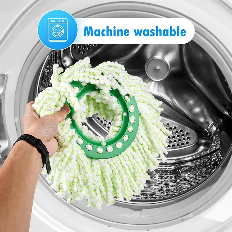 4 عبوات من رأس استبدال الممسحة الدوارة لنظام الممسحة الدوارة Libman Tornado، رأس ممسحة دوارة مستديرة كبيرة من الألياف الدقيقة