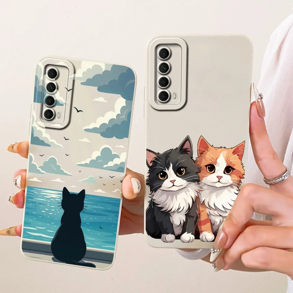 لهواوي P الذكية 2021 حافظة PPA-LX1 PPA-LX2 لطيف الكرتون القط أرنب لينة سيليكون غطاء مقاوم للصدمات لهواوي Y7a PPA-LX3 Funda #3