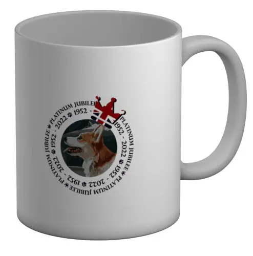 Platinum Jubilee With Corgi White 11oz Mug Cup Gift