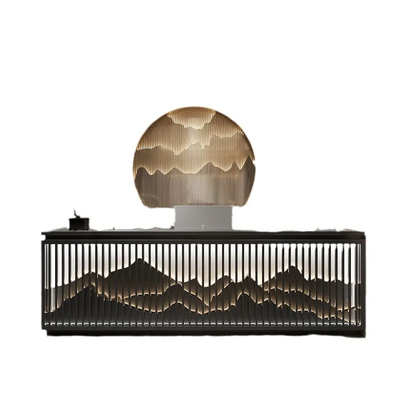 

New Chinese style, front desk checkout page teahouse, famous hotel, bar, health care