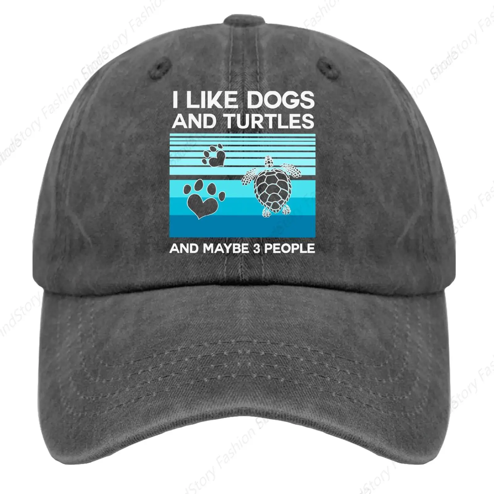 I Like Dogs and Turtles Baseball Cap Unisex Vintage Trucker Denim Hat Adjustable Cowboy for Men Women Casual Hip-hop Sports