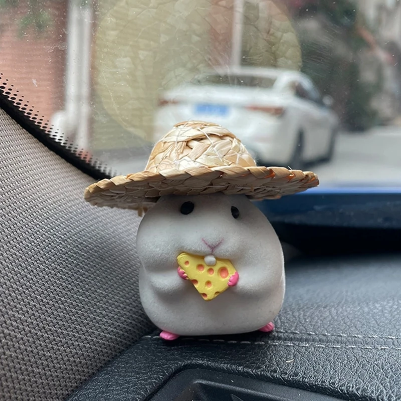 Fun Hamster Eating Seed Vehicle Figurine Attractive Hamster Car Decoration Hamster Dashboard Figure for Car Interior