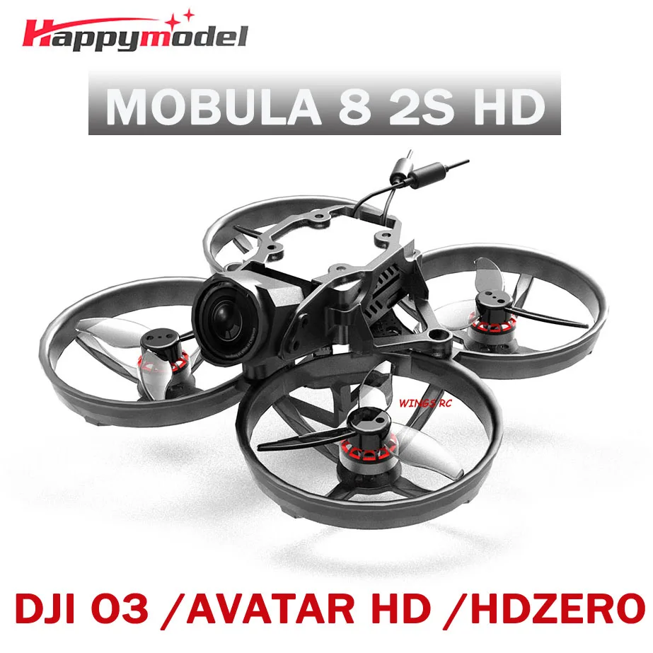 HappyModel Mobula 8 HD 2S 85mm Digital Micro FPV Whoop Drone Walksnail Avatar HD  / HDZERO / DJI O3 CrazyF405 EX1103 KV11000