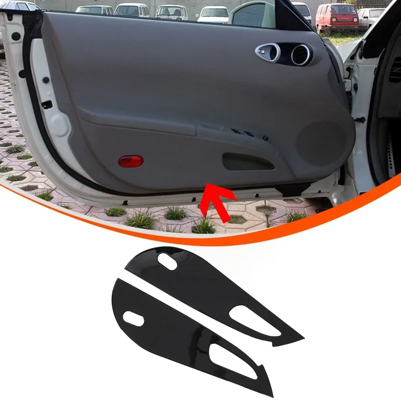 For Nissan 350Z 2003-2006 Interior Car Accessories PVC Epoxy Black Interior Door Panel Anti Kick Trim Sticker