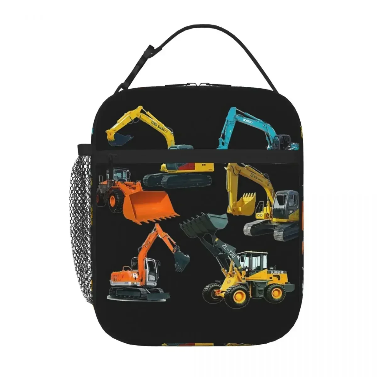 

Construction Truck Excavator Insulated Lunch Bags Resuable Picnic Bags Thermal Cooler Lunch Box Lunch Tote for Woman Kids School