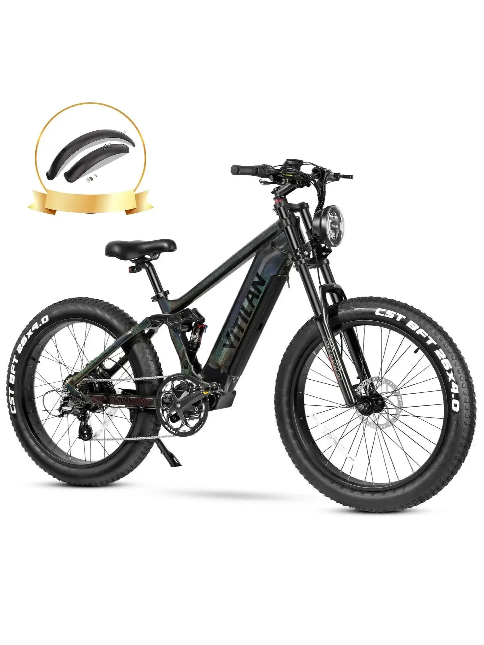 AliExpress VITILAN Vitilan T7 Adult Electric Bike 750W Mountain Electric Bike 48V20AH Battery 26 Inch Fat Tire Off Road Electric Bike