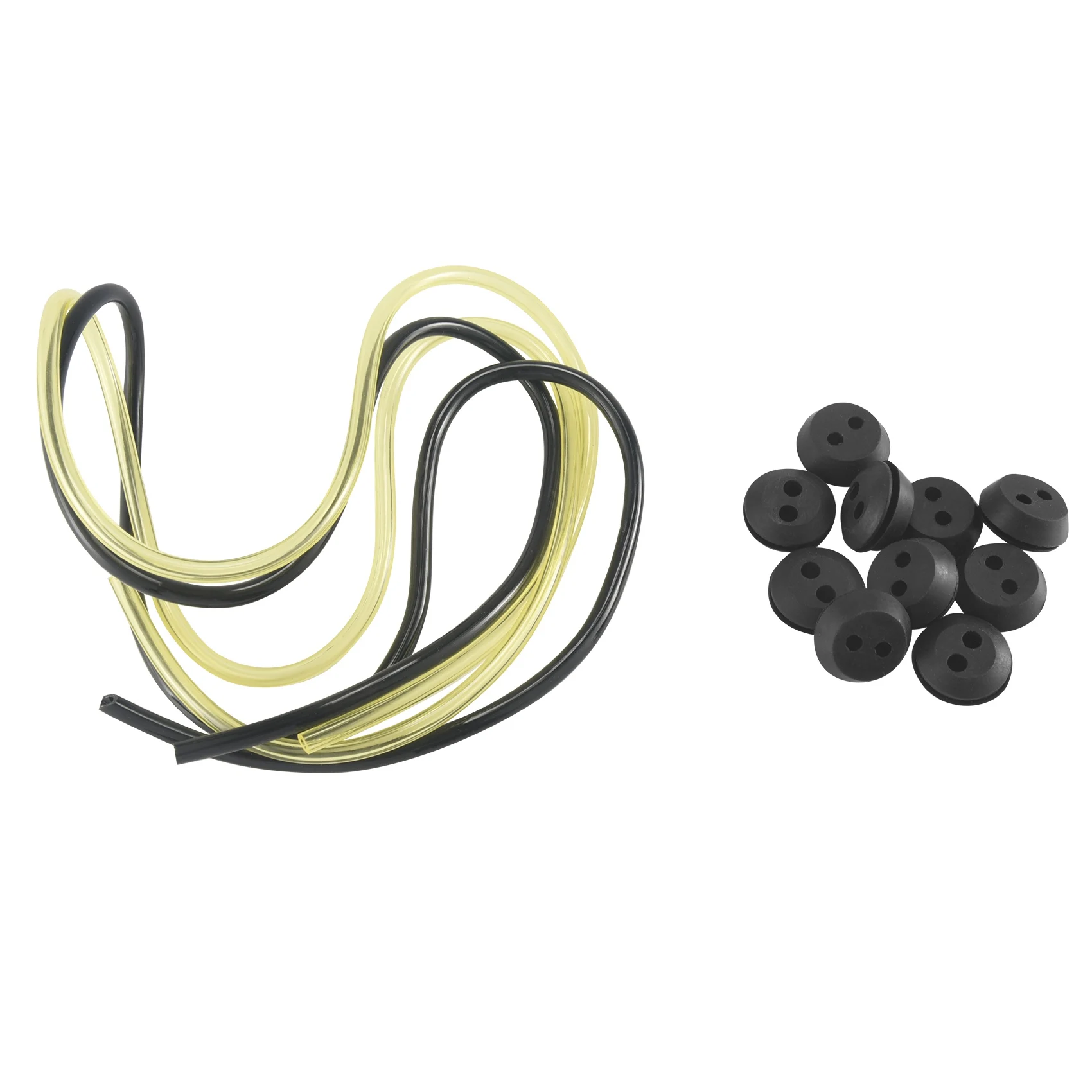 M12K-10 Pcs 2 Holes Fuel Tank Grommet Rubber With Fuel Line Pipe For Brush Cutter Grass Trimmer