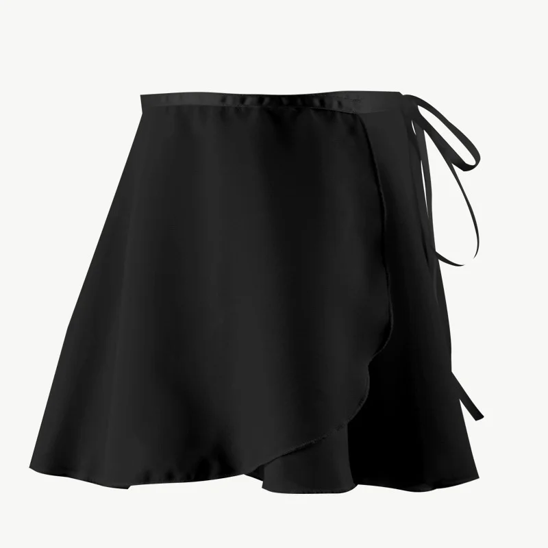 Vendita calda bambini ragazze bambini bianco nero rosa lilla blu grigio avvolto Chiffon danza classica indossare gonna con nastro