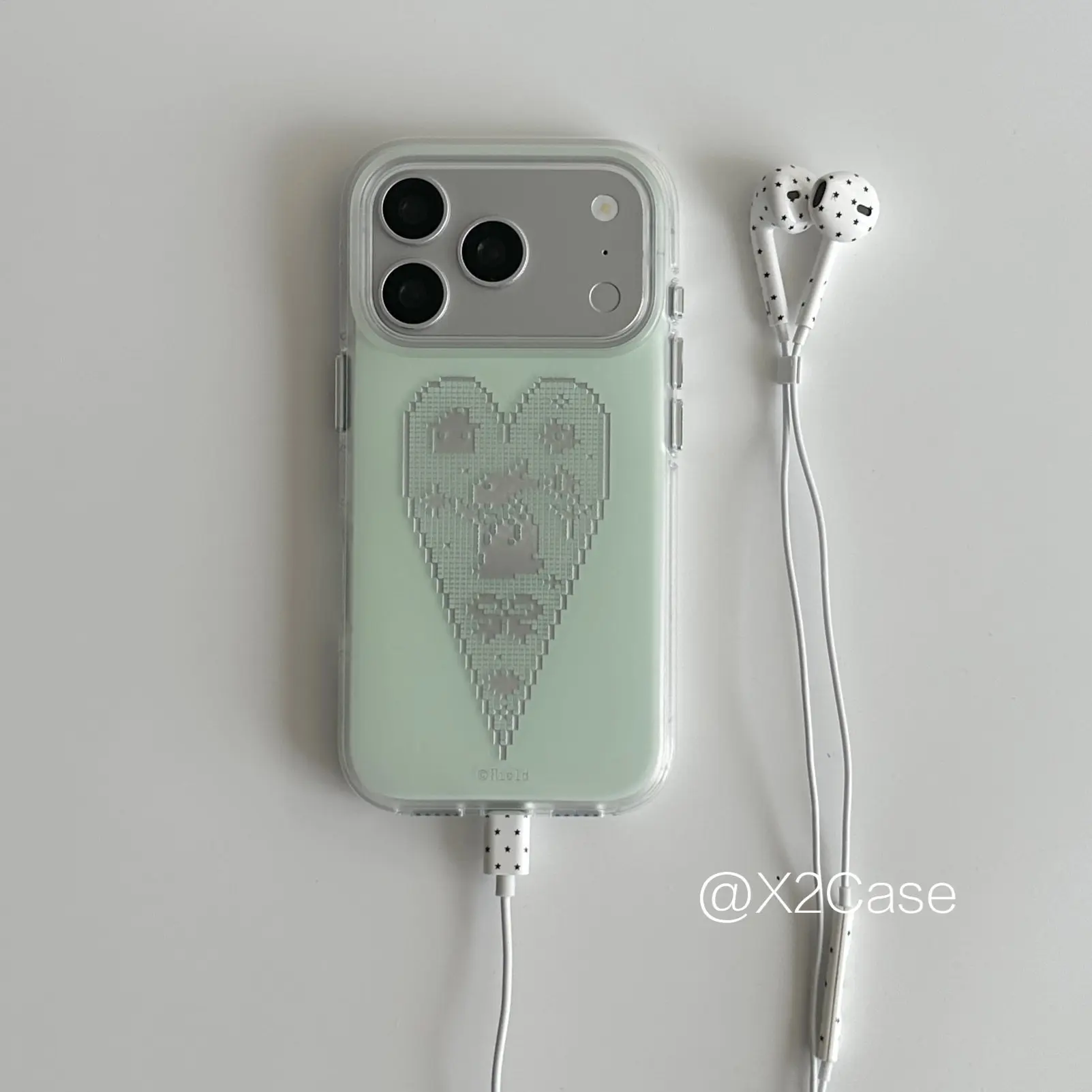 Coque de téléphone coréenne Ins niche vert motif lapin pixelisé pour iPhone 17 AIR 16 15 14 13 12 11 Pro XR Max 7 8 Plus, style Y2K