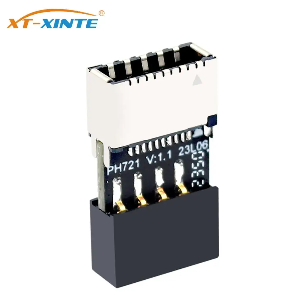 USB 2.0 9-Pin Male to Type E Female Front Panel Socket to 9Pin Mainboard Header Extension Adapter Connector for Desktop PC