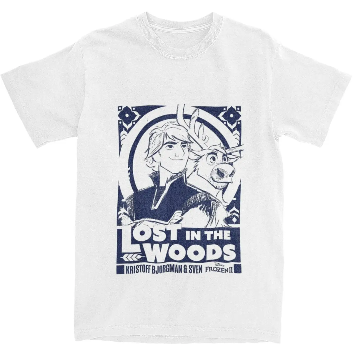 Frozen 2 Kristoff & Sven Lost In The Woods T Shirt Men Awesome Cotton T Shirts Beach O Neck Fashion Tee Shirt Big Size Clothing