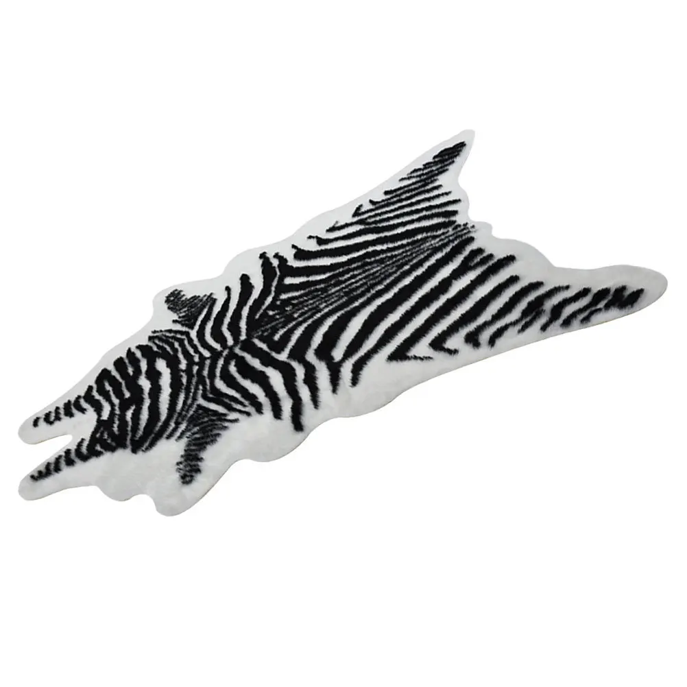 

Zebra Rug Light Weight Non-Slip Animal Print Rug For Bathroom Kitchen Bedroom Home Use Washable Animal Print Mat