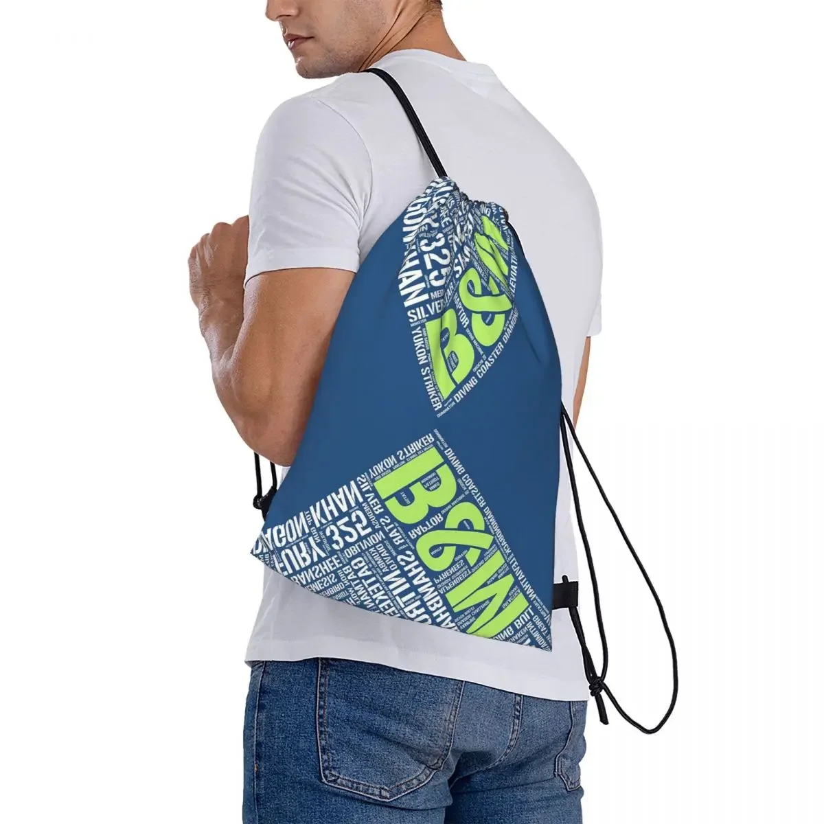 Bolliger Mabillard-mochila multifunción con cordón, bolso de bolsillo para zapatos, bolsa de libros para estudiantes de viaje