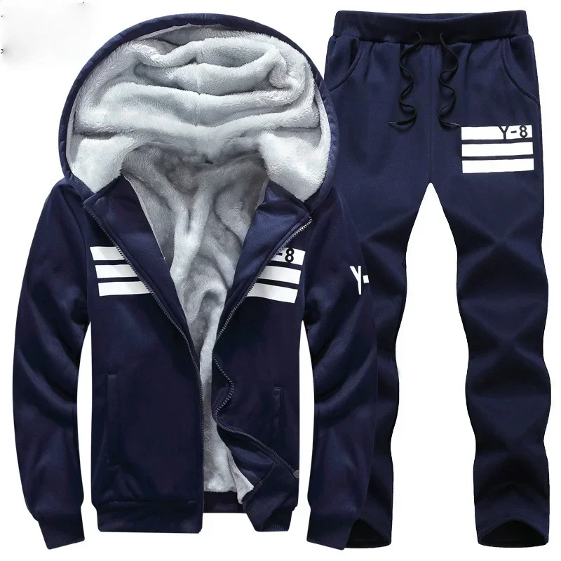 Big Size 7XL 8XL 9XL Brand Men Sets Autumn winter Sporting Suit Sweatshirt + Sweatpants Mens Clothing 2 Pieces Sets Tracksuit