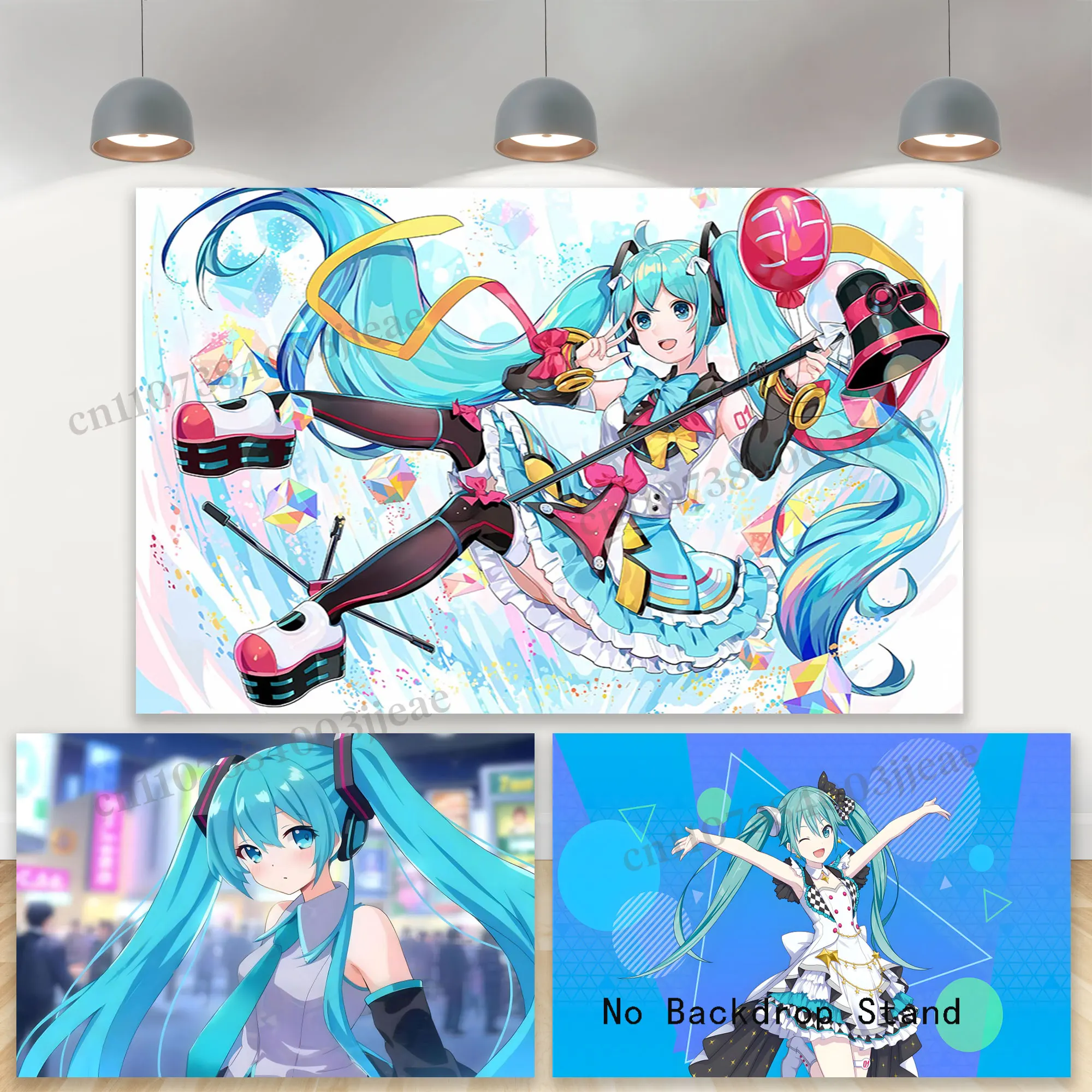 

Hatsune Miku Background For Girl Kid Birthday Gift Party Cute Virtual Singer Decor Backdrop Child Room Banner Photography Poster