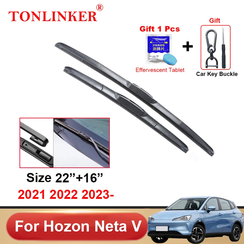 

TONLINKER Wiper Blades For Hozon Neta V SUV 2021 2022 2023 300 Lite 400 Pro Car Accessories Front Windscreen Blade Wiper Goods