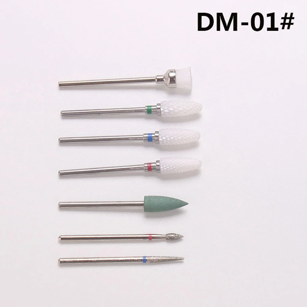 

7pcs Nail Grinding Durable Manicure Polishing Tools For Natural Artificial Nails Portable Storage Case Diy Nail Art Use