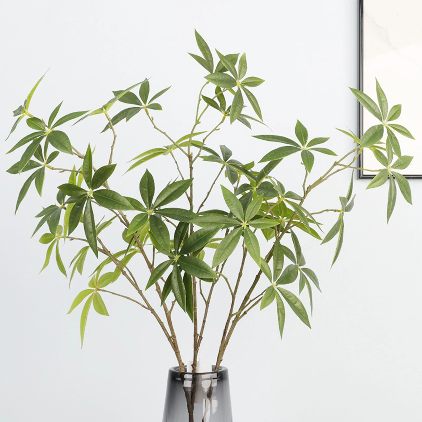 홈 데코레이션 식물 호텔 웨딩 장식, 손 느낌, 싱글 헤어 및 부 잎, 3 개