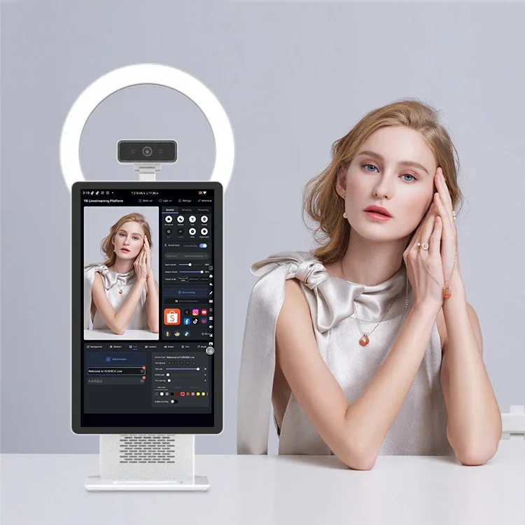 Customize Intelligent Live Streaming Equipment Set 15.6 Inch Multi Touch Screen Desktop Live Stream All-in-one Machine