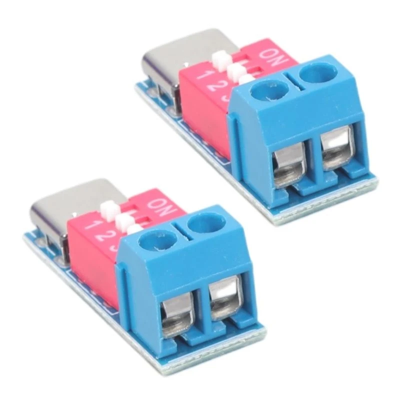 2Pcs Typ-C PD QC Trigger 5V ~ 20V Zifferblatt Code Einstellung DC Spannung Power Modul Zifferblatt einstellung Spannung Schnelle Lade Decoy Modul