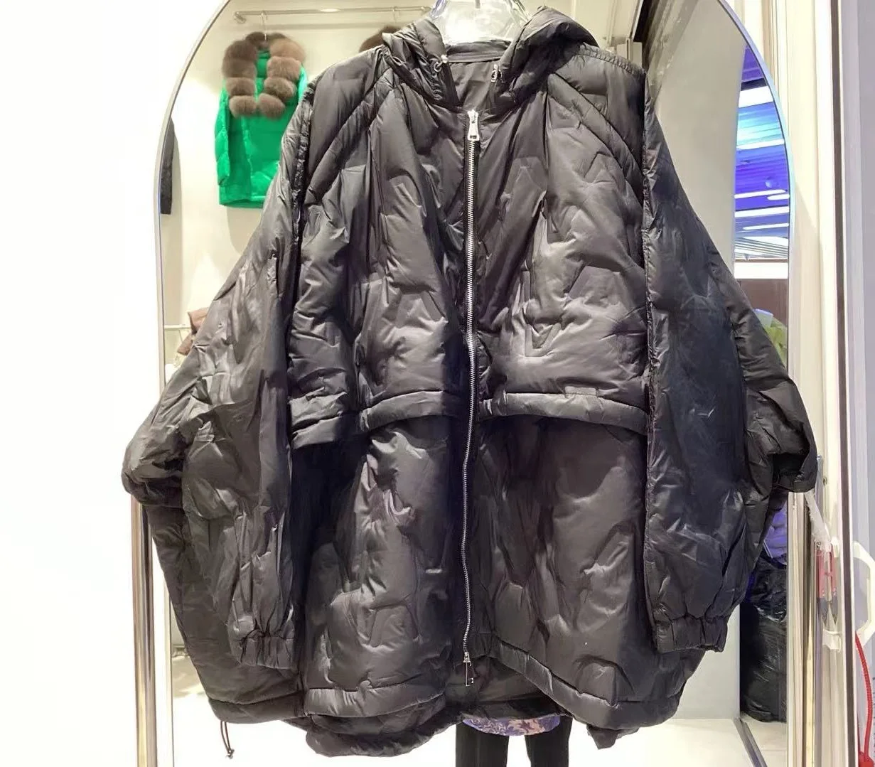 الشتاء الصلبة خفيفة الوزن فضفاضة مقنعين أسفل سترة المرأة الأبيض بطة أسفل سترة معطف الإناث عادية سستة سترة دافئة أبلى #4