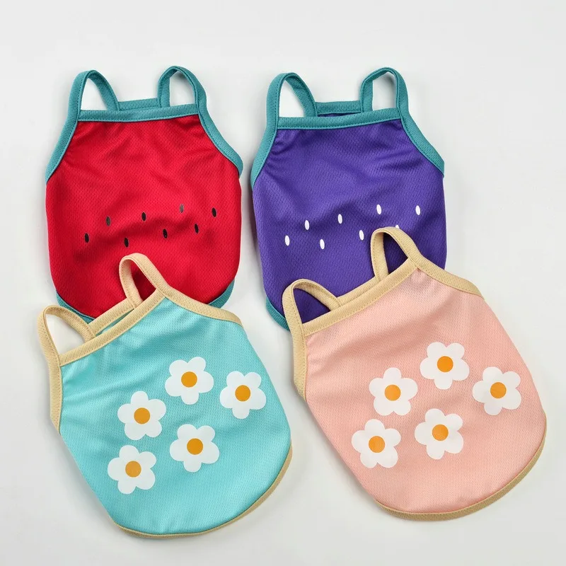 

Classic Petunia Vest Pet Dog Sling Puppy Summer Casual Sun Protection Clothing Bichon Flower T-shirt Yorkshire Cool Clothes
