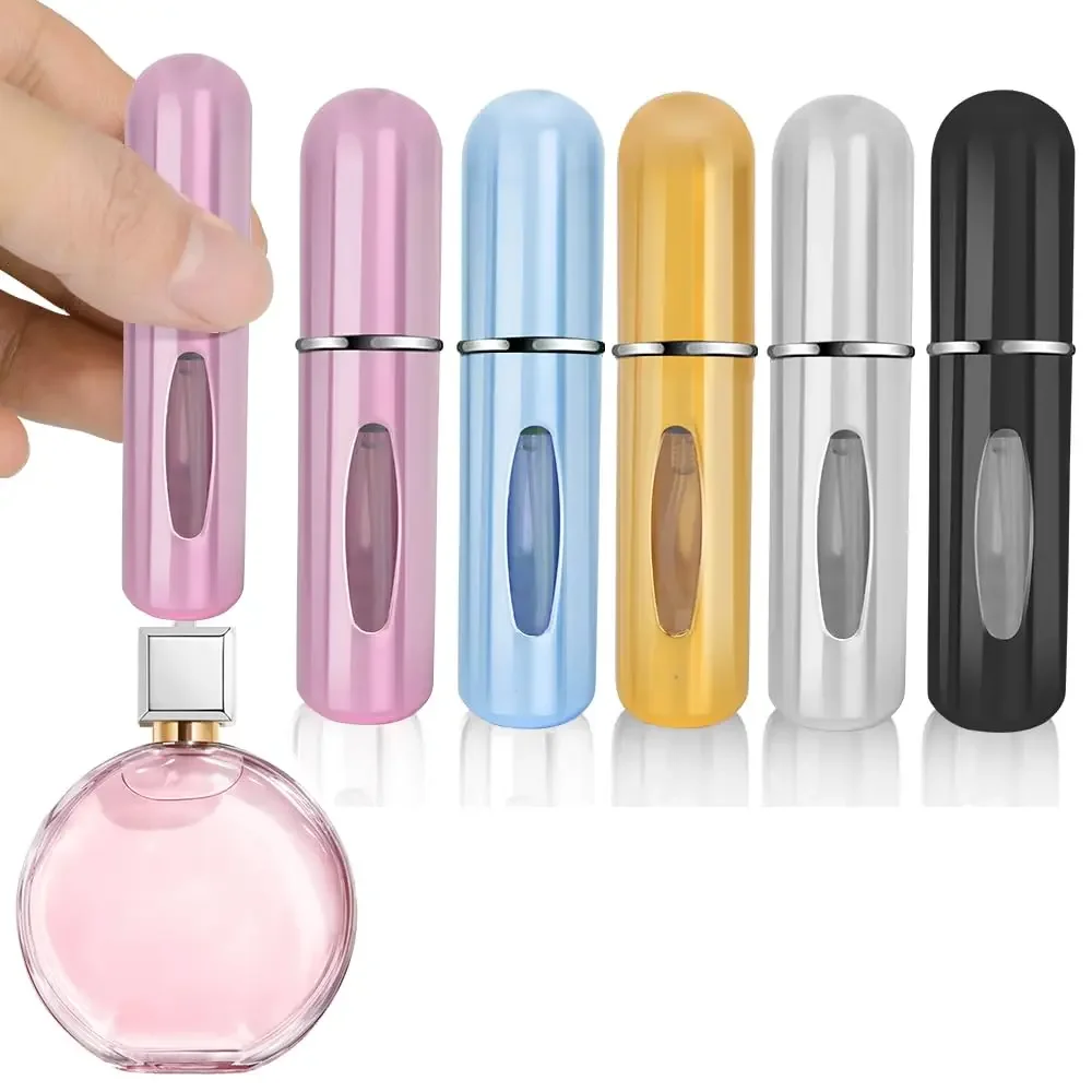 

2pcs Refillable Perfume Atomizer Bottle Portable 5ml Mini Refillable Perfume Spray Scent Pump Case Perfume Dispenser for Travel