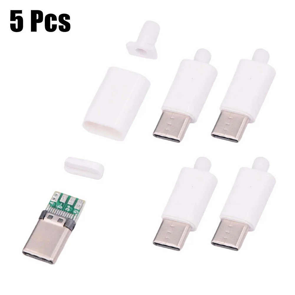 C Male Connector Interface Plug 5PCS 5V Both Ways Green Board Solder Type Electrical Testing Equipment Brand New