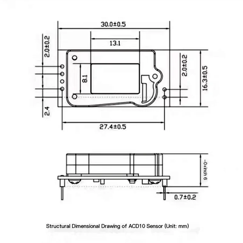 ACD10 Carbon Dioxide Sensor Module, 5000ppm Infrared NDIR, High Accuracy CO2 Gas Concentration Detection 100% New