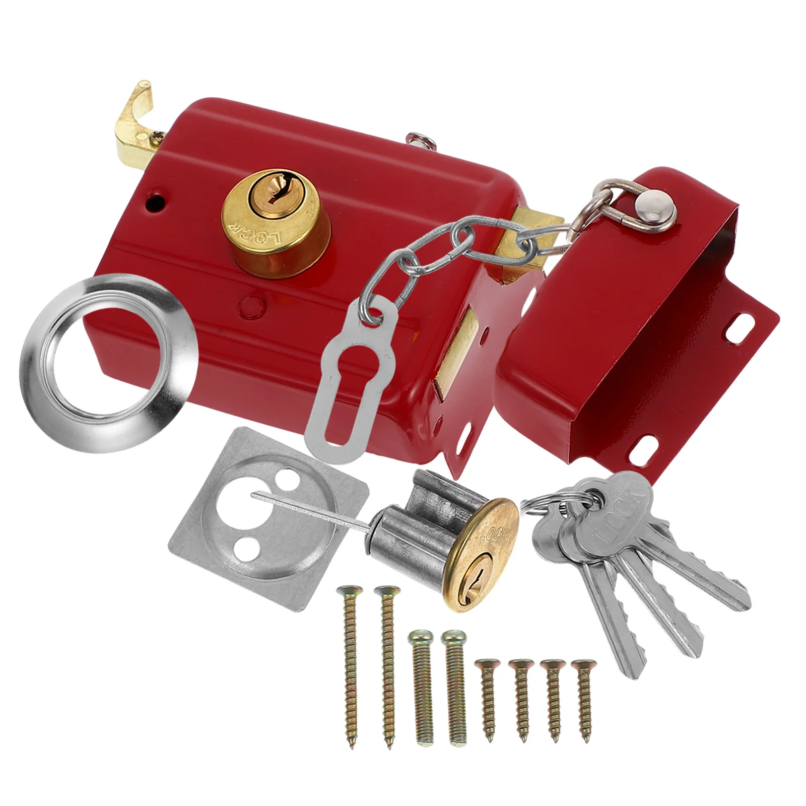 

1 set 1 Set Anti-Theft Deadbolt For Interior Wood Doors Double Latch Security Door Kit Durable Iron Alloy Finish Hotel Bedroom
