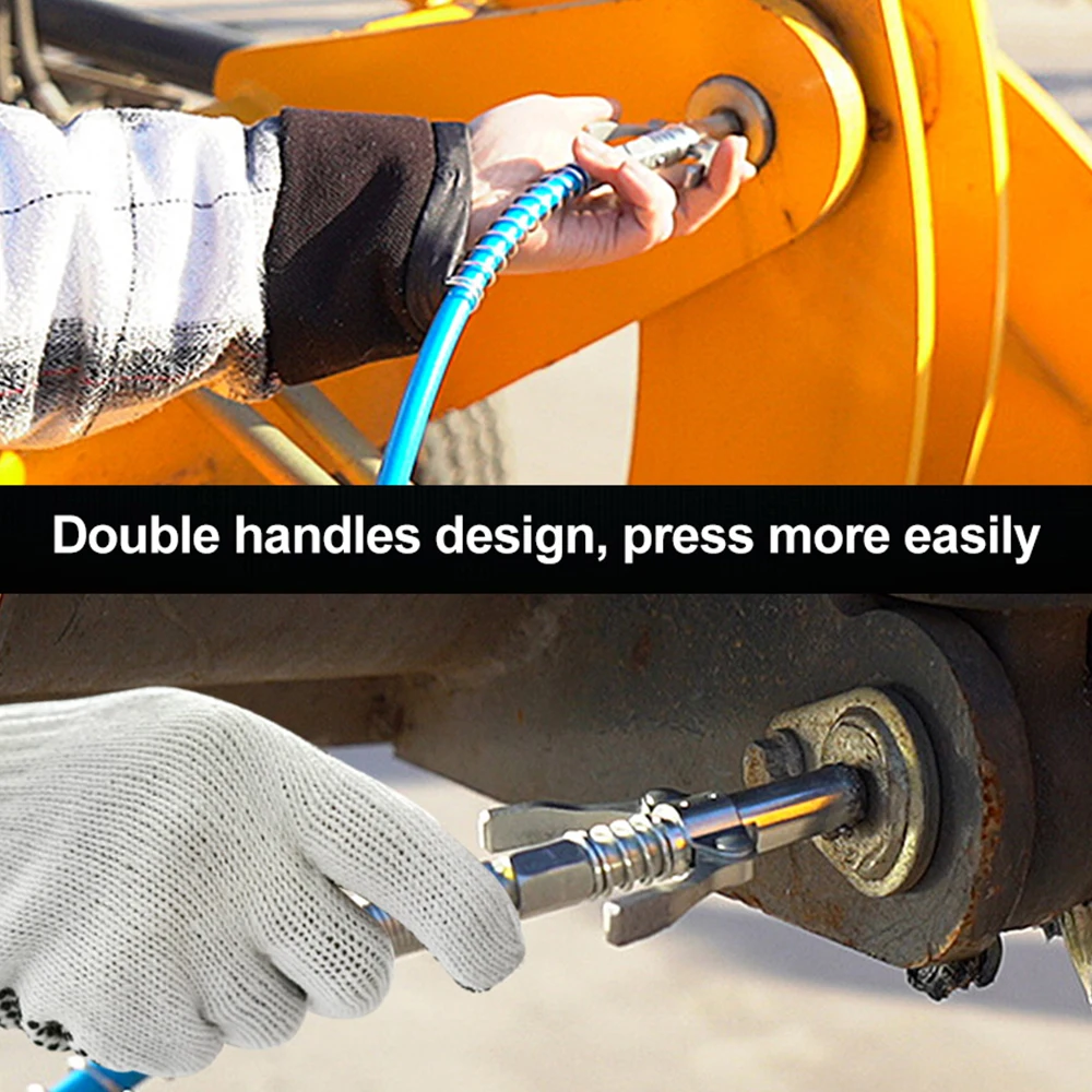 Loonpon Grease Gun Coupler Grease Coupler 10000PSI For Easy Lock-on Manual Air Electric Grease Gun Nozzle Grease Tool Tip