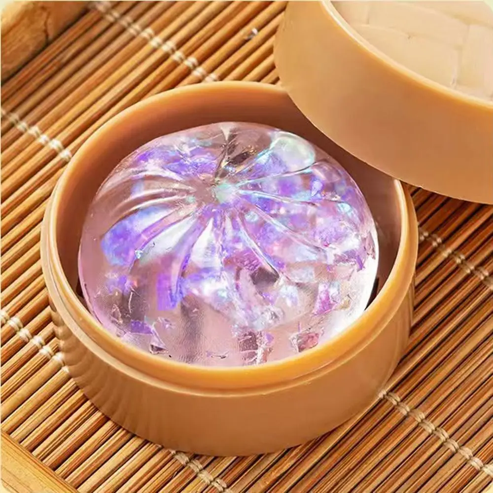 24pcs/set Soft Cute Mini Dumplings Squishy Food Shape With Steamer Squishy Crystal Bun Squeezable Pinch Fidget Sensory Toy