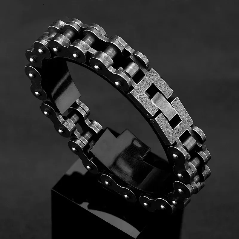 

Locomotive Men Punk Rock Bicycle Chain Bracelet Wristband Fashion Stainless Steel Motorcycle Bracelets Male Pulseira