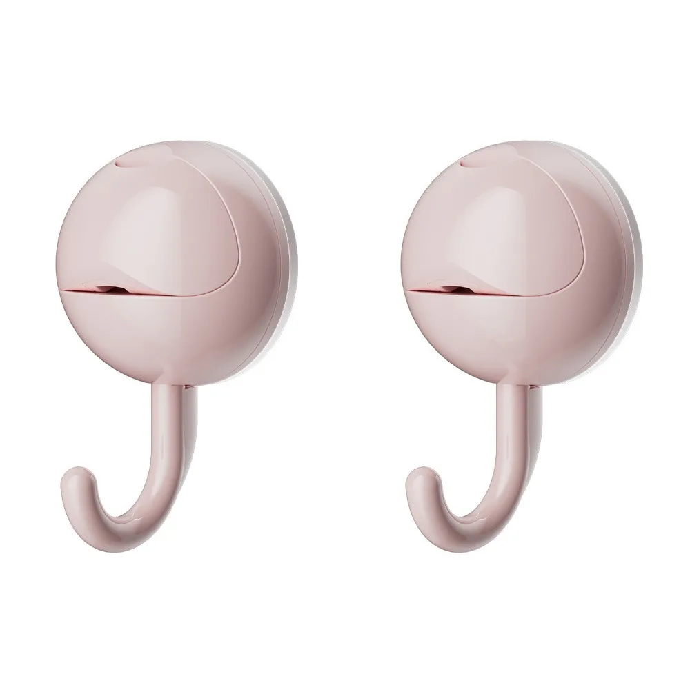 

2Pcs Durable Plastic Suction Cup Hook Decorative Reusable Clothes Towel Storage Hook No-drill Removable Towel Hanger Living Room