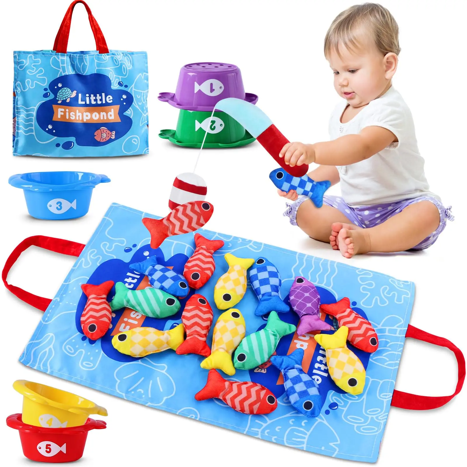 Jouets Montessori pour tout-petits, grill, jeu de pêche, jouet mentaires oriel pour bébé, tri de documents et comptage des chiffres, apprentissage, bébés, cadeaux d'anniversaire