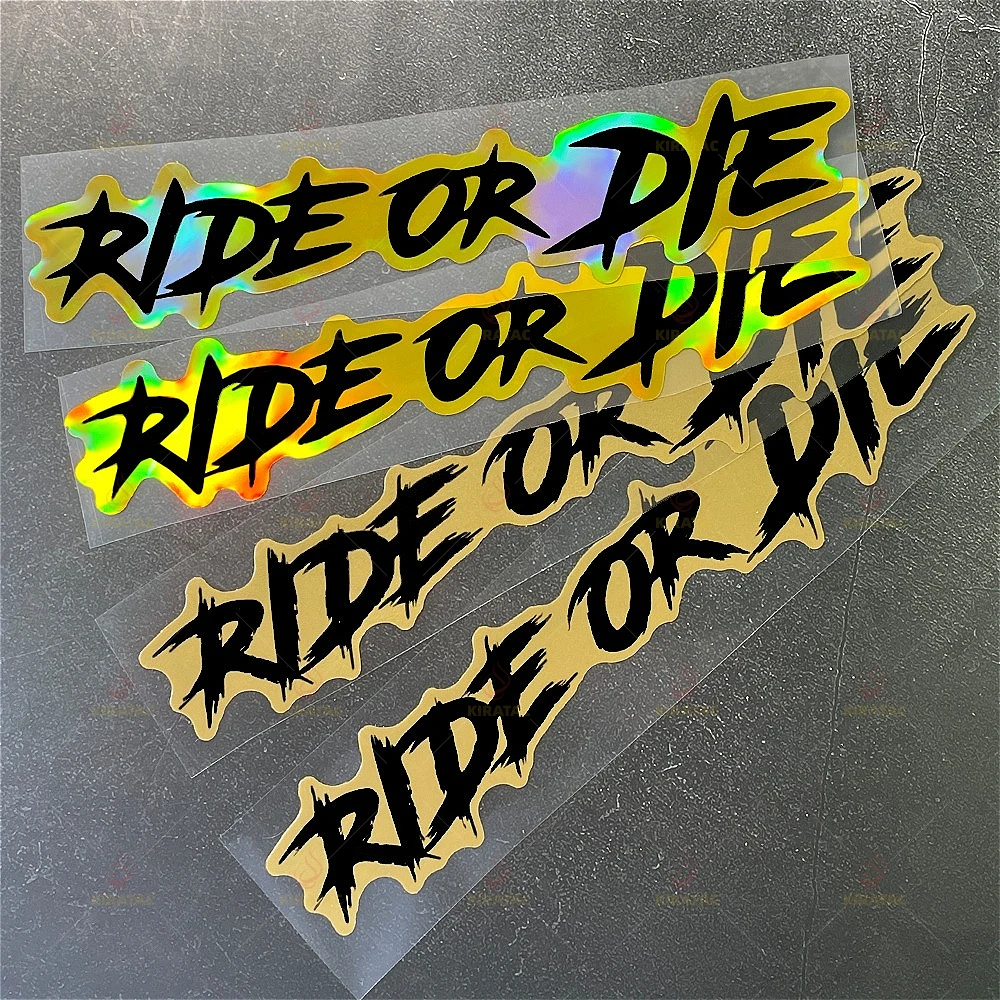 Autocollants de moto Glod RIDE OR DIE, imperméables, pour carénages de moto, casque, coffre de voiture, fenêtre, vélos, autocollants universels en vinyle