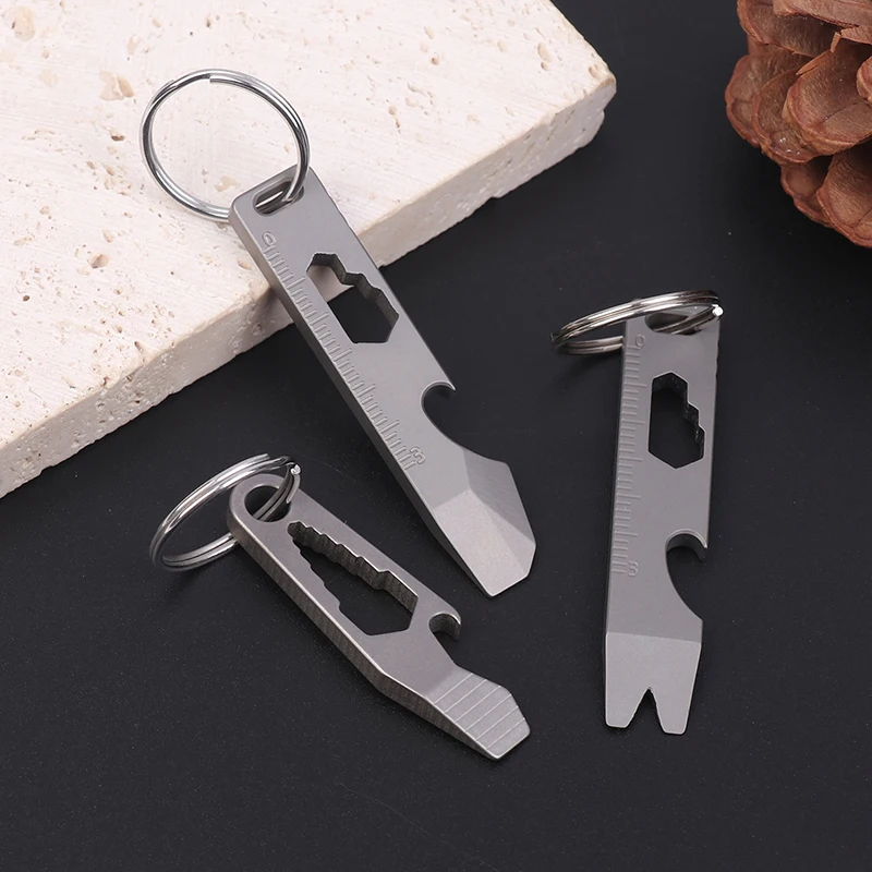 【Nice】Multifunktionaler Mini-Hebelöffner aus Titanlegierung, abgestufter Sechskantschlüssel, Schlüsselanhänger, Campingausrüstung, Edc Outdoor-Gadgets