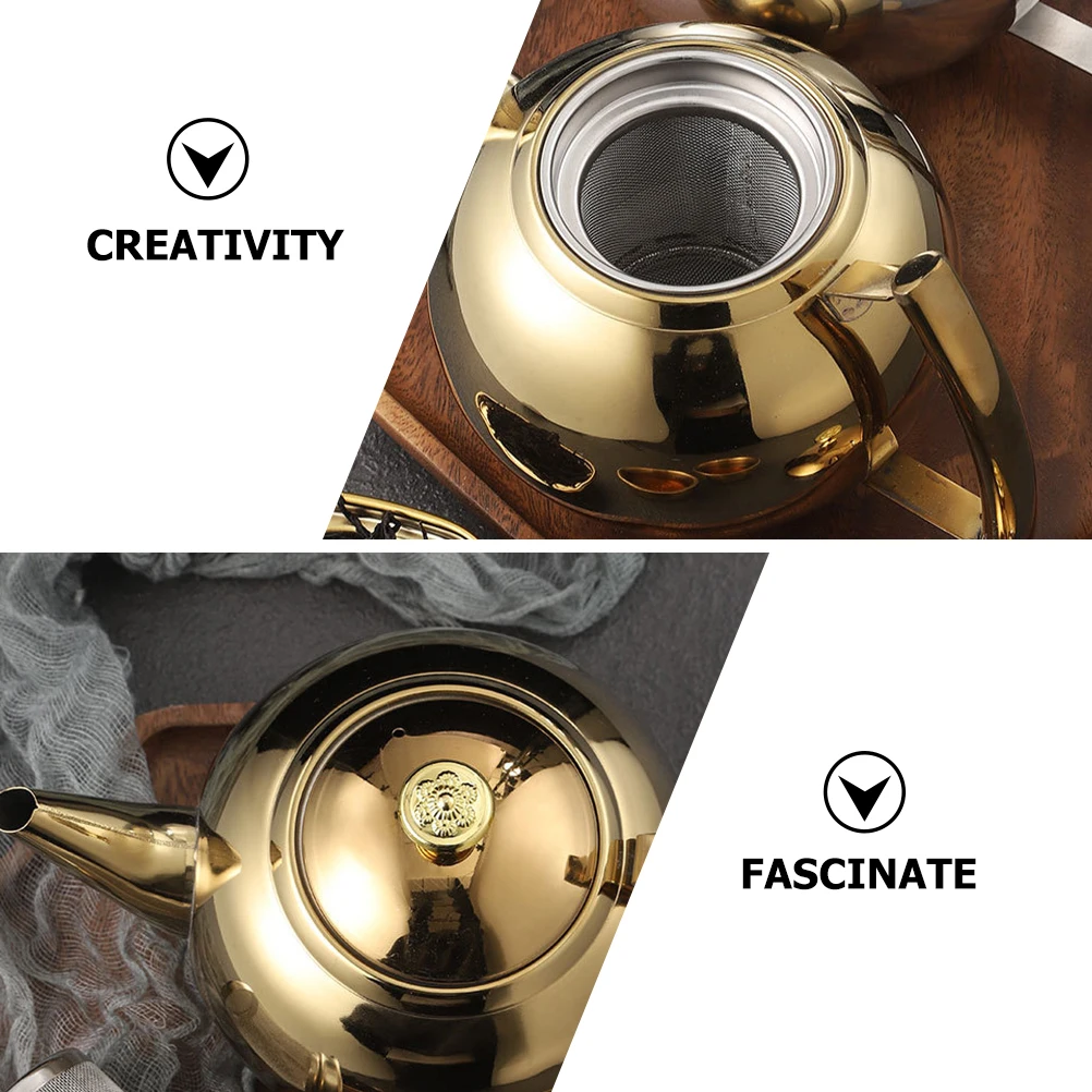 

Stainless Steel Teapot for Loose Leaf Tea Maker Kettle Heat Resistant Elegant Design Suitable Home Party Gifts