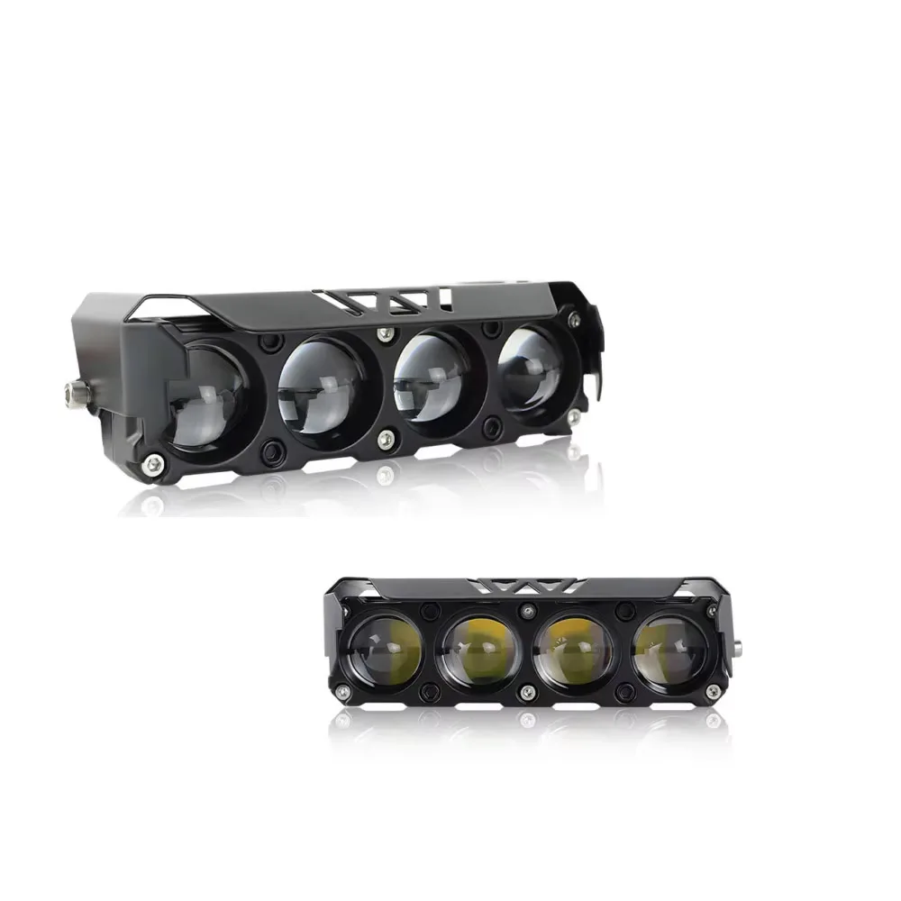 4Lens Dual-color LED Auxiliary Car Work Light Spotlight Driving Lamp High Bright Motorcycle Driving Light for Off-Road 4x4 Truck