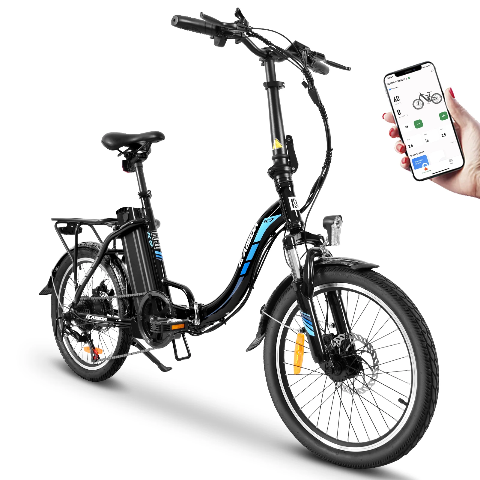 KAISDA K7 E-Bike per donna adulto 250W motore bici elettrica 36V 12.5Ah batteria 20 pollici pneumatici in gomma bici elettrica per pendolari in città