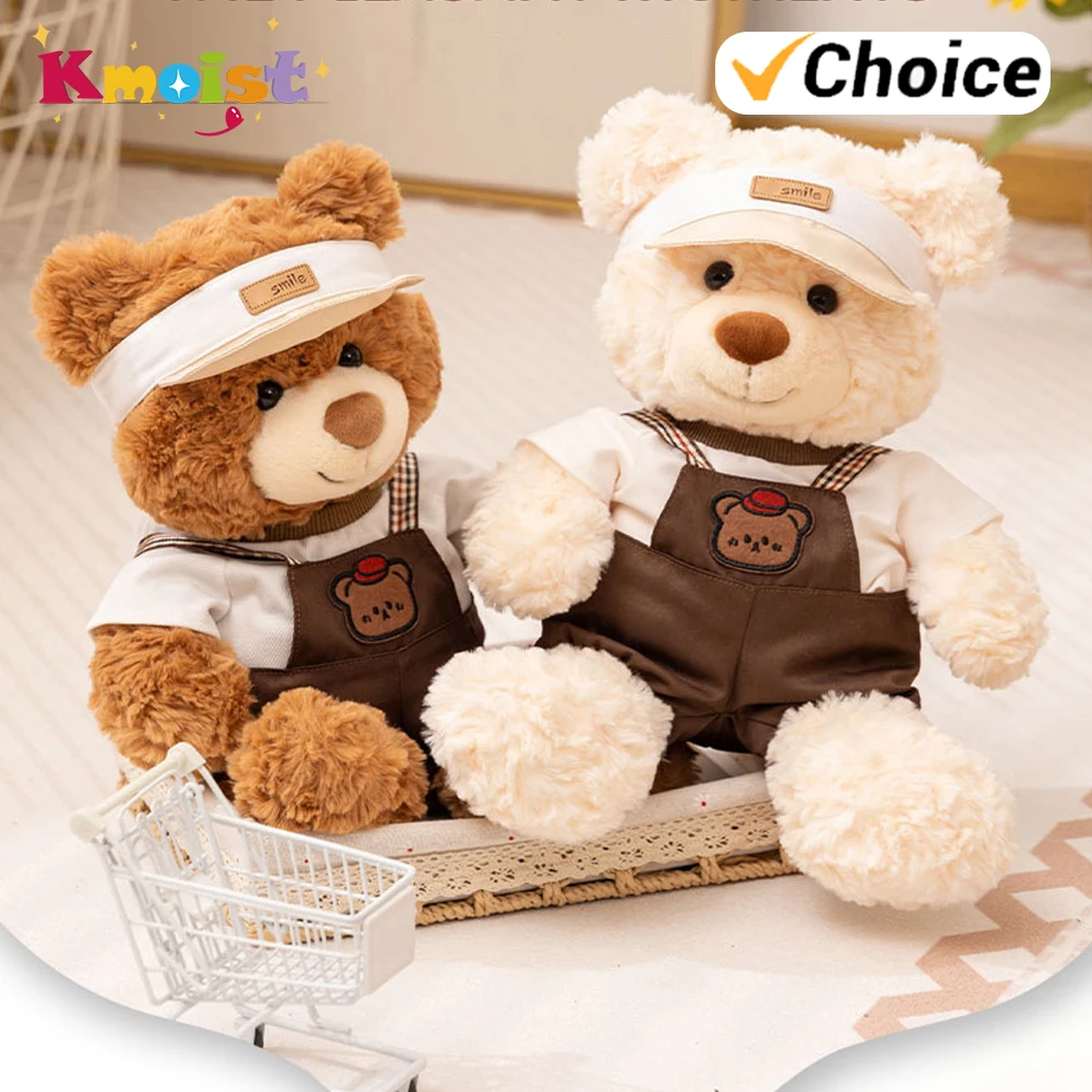 Orsetto Peluche Kawaii da 28 cm con Abito, Cuscino Morbido, Giocattolo Decorativo per la Casa, Regalo di Compleanno per Bambini