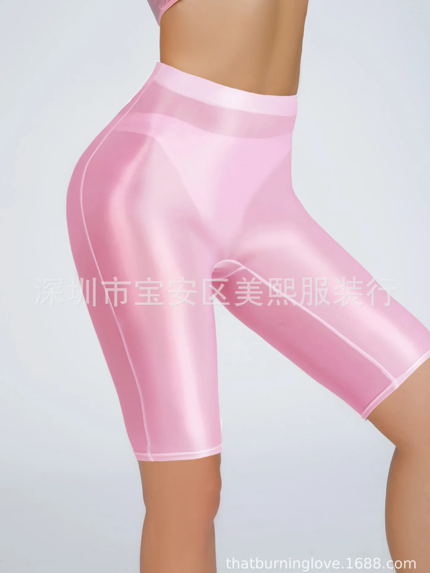 Pantaloncini rossi a rete lucida a olio trasparente sottile pantaloncini sportivi da Yoga Sexy pantaloncini ad alta elasticità moda donna Sexy 2024 nuovi pantaloncini GK3Y