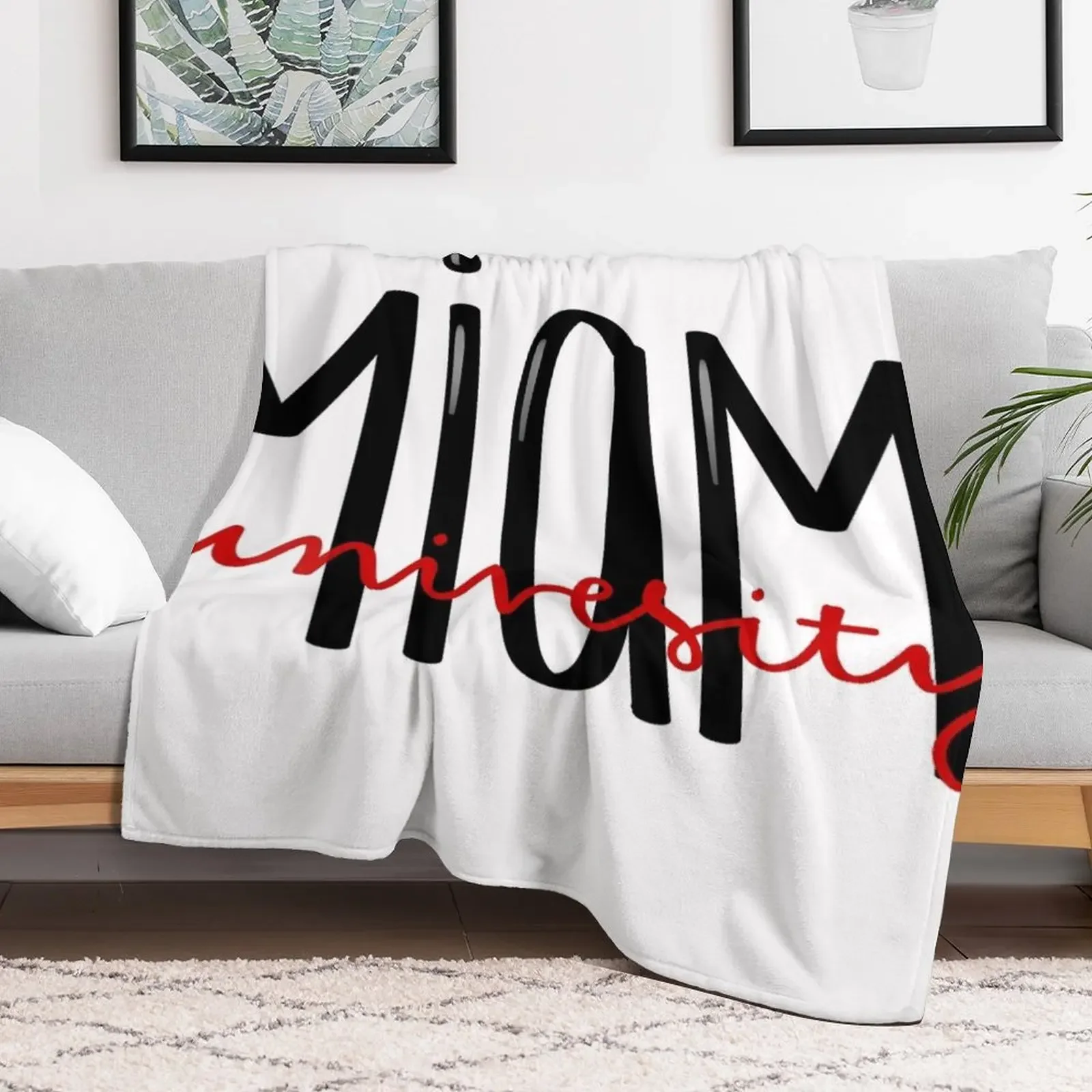 Miami Caligraphy Throw Blanket Long Lasting Soft Plush Blanket for Daily Use