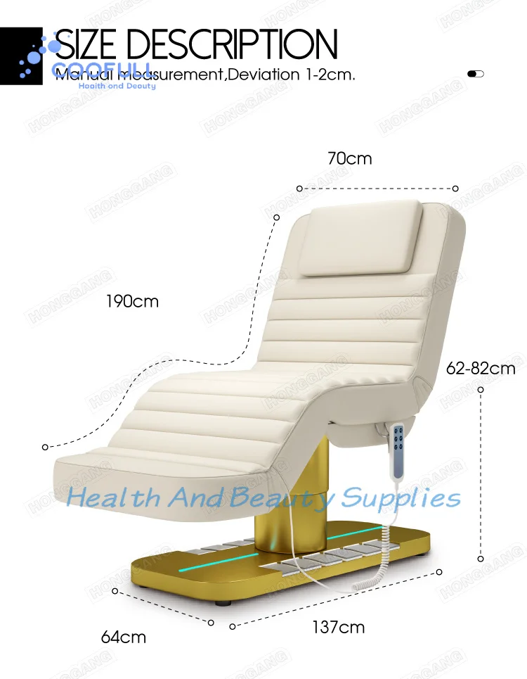Coofull Customized Color White Leather Beauty Salon Massage Table Electric Curved Treatment Facial Lash Beauty Bed With 3 Motors