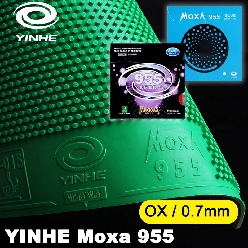 Caoutchouc de tennis de table YINHE 955 vert/noir/rouge à picots longs, éponge OX/0,7 mm, type offensif, approuvé ITTF