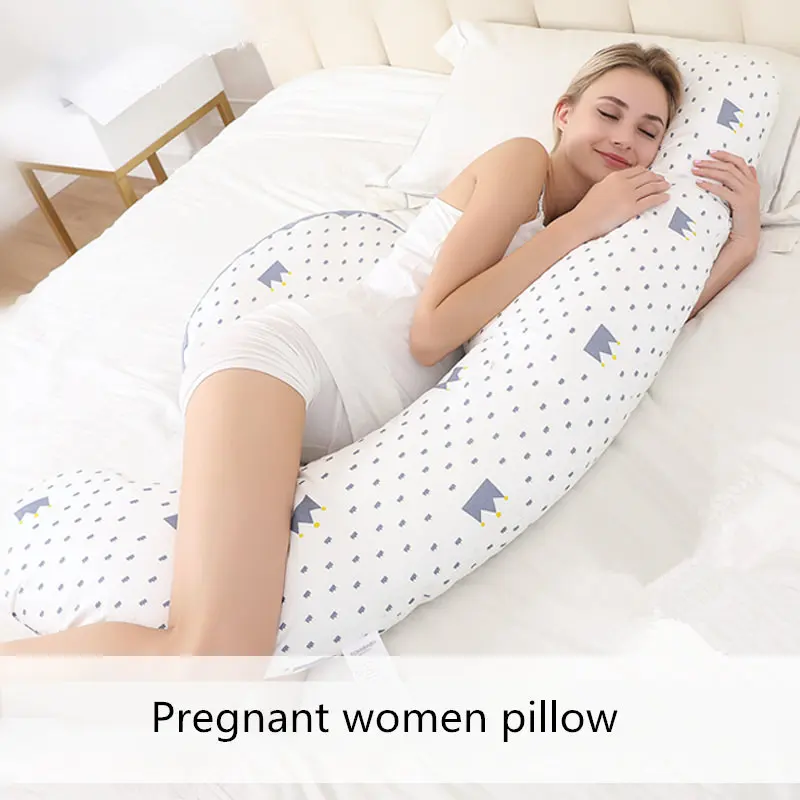 Almohada de embarazo suave en forma de J para mujeres embarazadas, cojín Lumbar multifuncional para dormir de lado, protección del vientre,