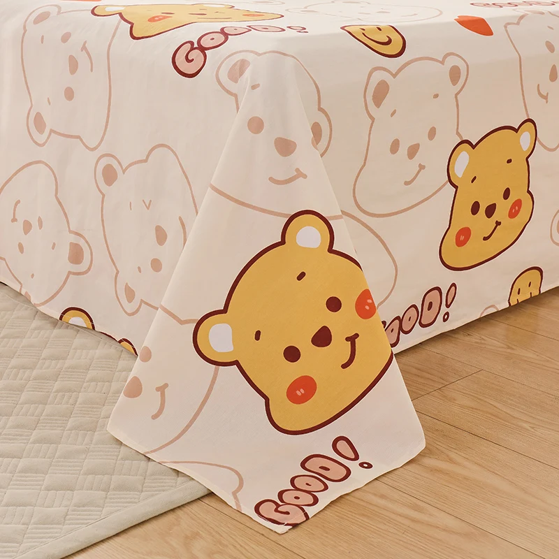 100% Cotton Comfortable Bed Sheet Elastic Band Bed Sheet Cute Girl Mattress Protector Cover Super Soft King Queen Size Bed Sheet