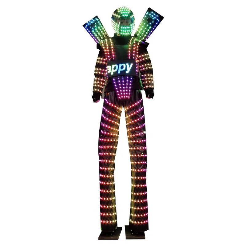 Creative LED robot clothing bar nightclub luminous stilt clothing stage performance dance props