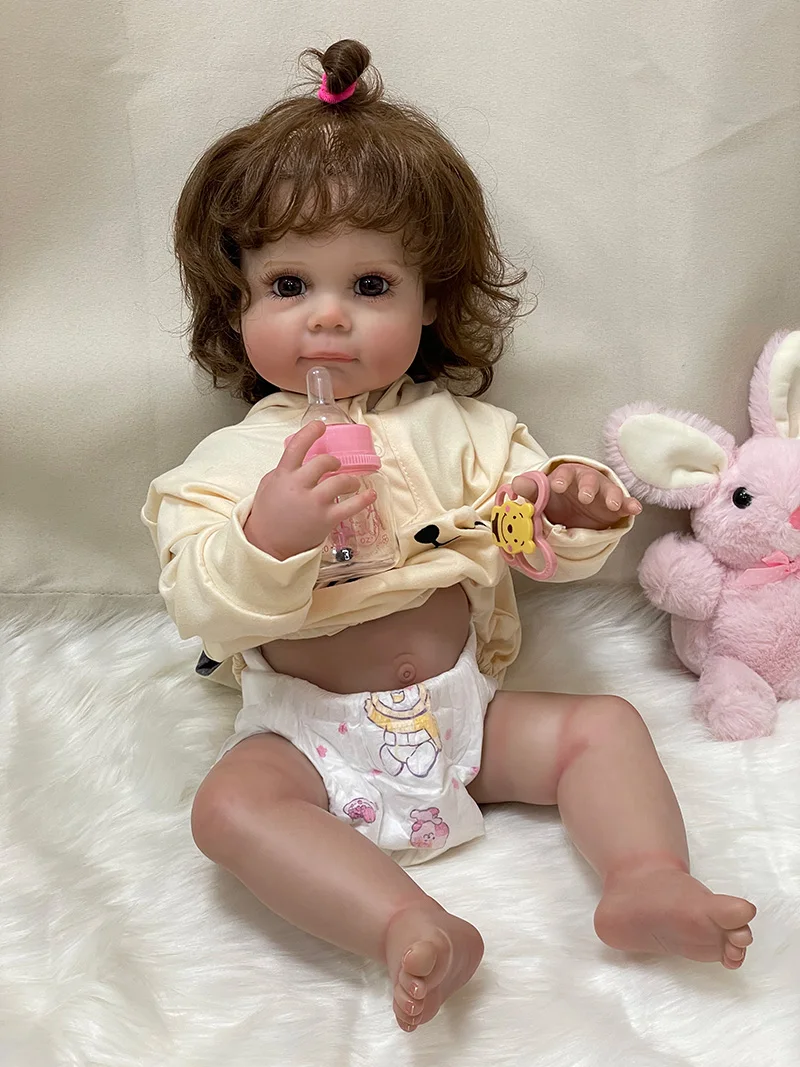 Cokela 22 pollici/55 cm Neonato Bambola Reborn Morbida Reborn Baby Doll Pelle 3D con Vene Visibili Bambola di Moda Fatta A Mano